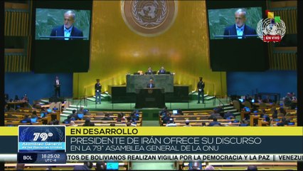 Pdte. de Irán rechaza genocidio Israelí en Gaza frente a la ONU