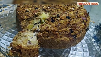 Torta de maçã e aveia