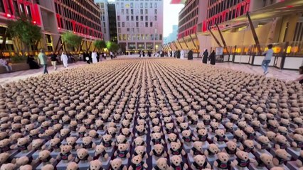 Thousands of teddy bears pay tribute to children killed in Gaza