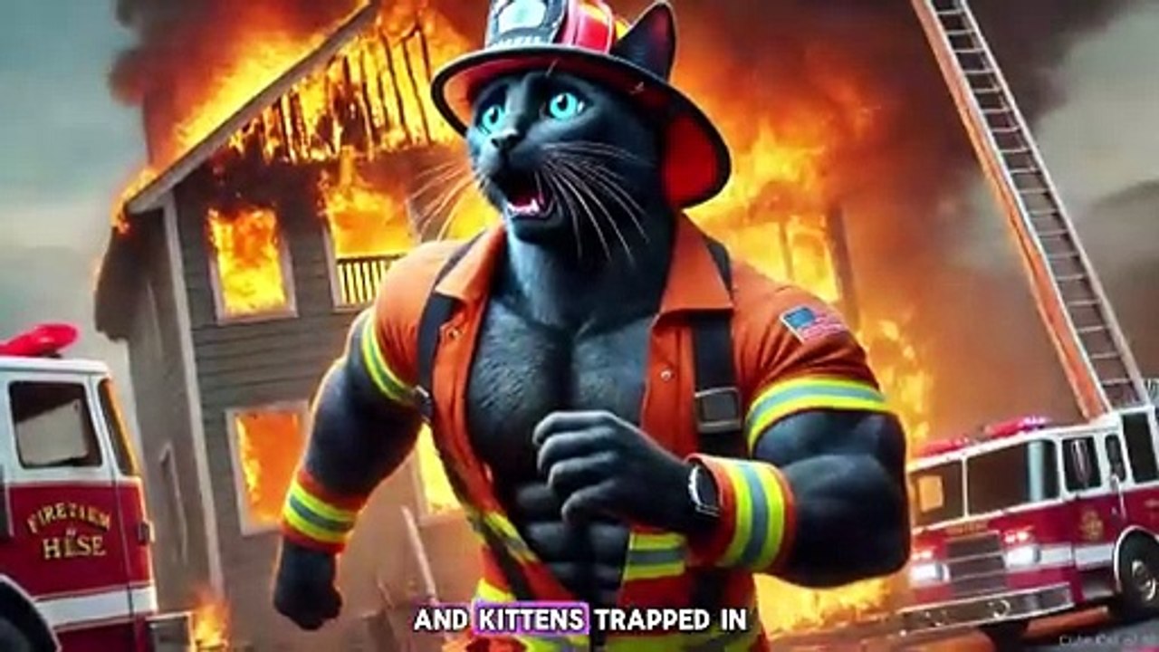 Kitten turns Birthday into Big House Fire cat ai catlover catvideos cutecat aiimages aicat_720pFHR (1)