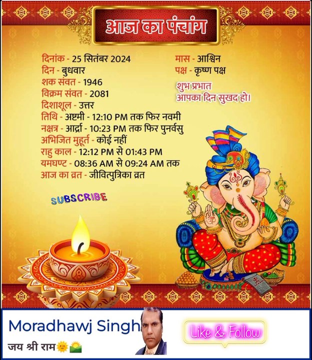 25/09/2024 ka Panchang