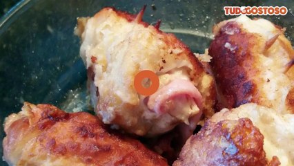 Frango enroladinho com presunto e mussarela