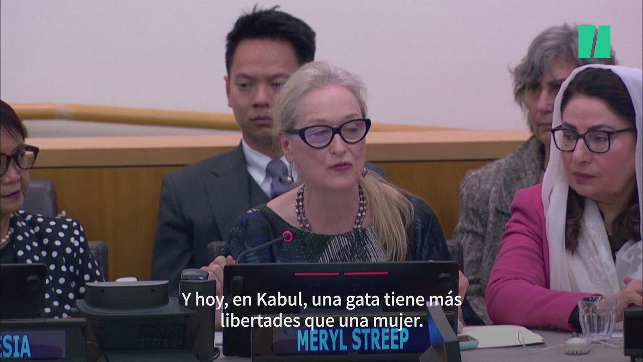 La actriz Meryl Streep muestra su solidaridad con las mujeres y niñas afganas en la ONU