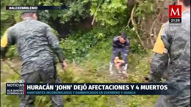 Huracán 'John' impacta Guerrero y Oaxaca con lluvias torrenciales