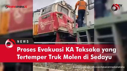 Proses Evakuasi KA Taksaka yang Tertemper Truk Molen di Sedayu