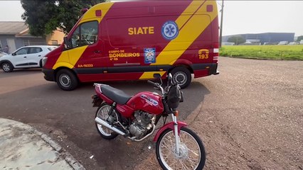 Motociclista fica ferido após colisão com caminhonete no Bairro Santo Dumont
