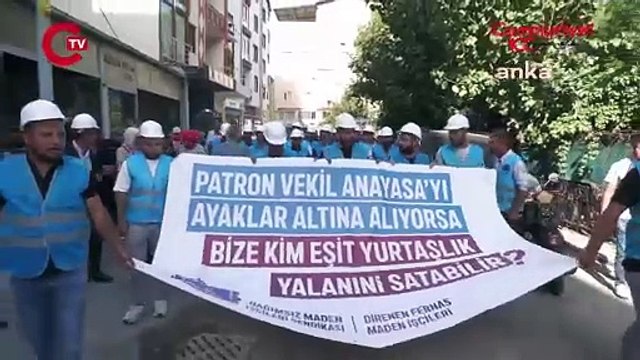 Fernas Madencilik işçileri hak talepleri için Ankara'ya yürüyüş başlattı