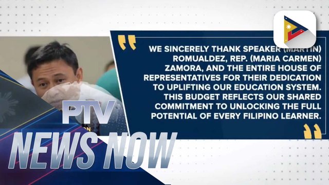 DepEd Sec. Angara thanks House leaders for swift passage of his office's proposed 2025 budget