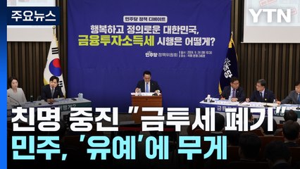 친명 중진 "금투세, 유예 아닌 폐기로"...당론 결정, 국감 이후로 / YTN