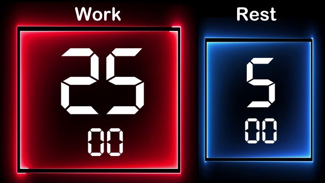 Pomodoro 25 min Work - 5 min Rest