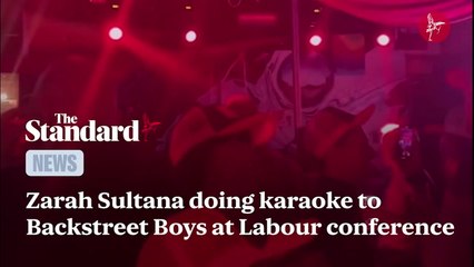 Zarah Sultana doing karaoke to Backstreet Boys at Labour conference