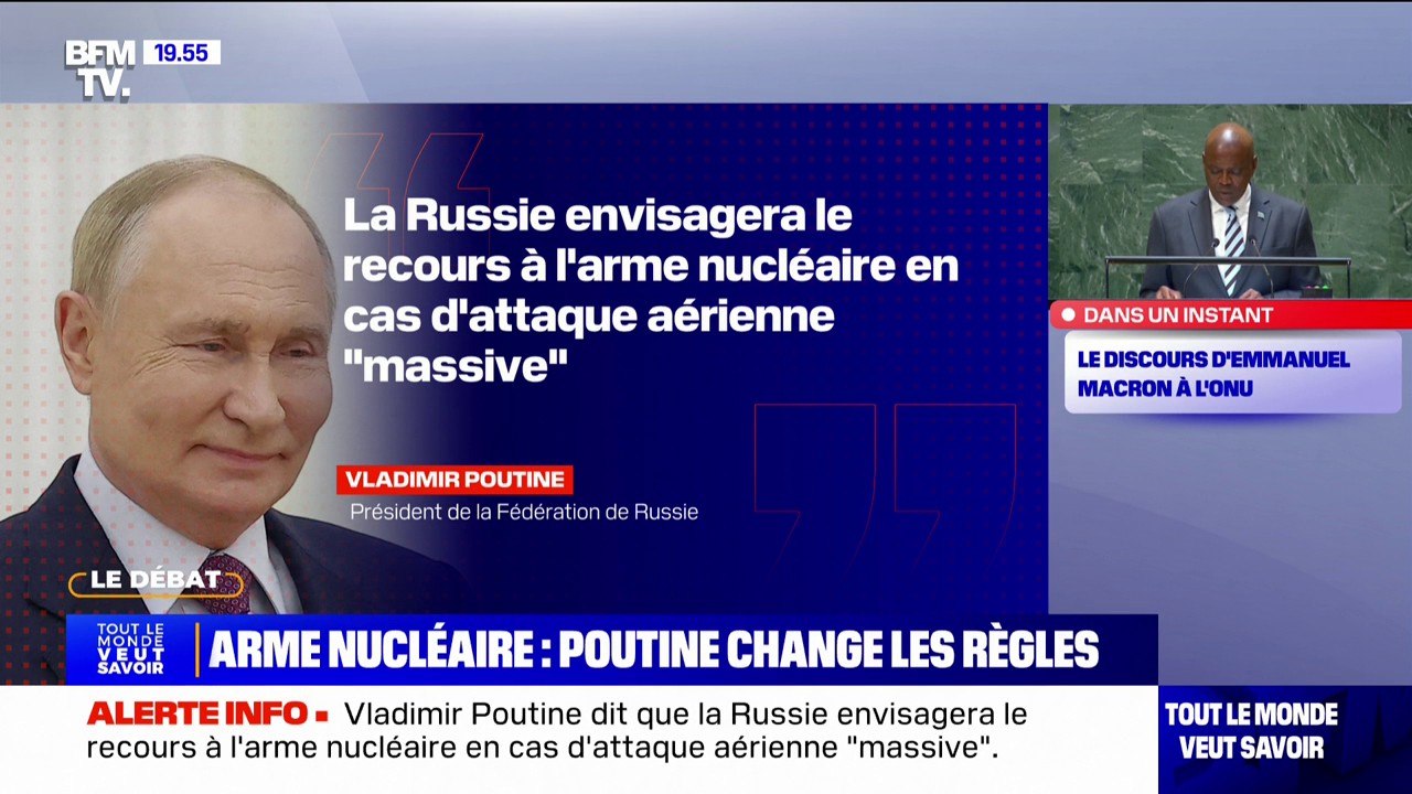 Vladimir Poutine: "La Russie envisagera le recours à l'arme nucléaire en cas d'attaque aérienne 'massive'"