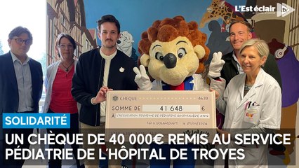 Nigloland remet un chèque de 40 000€ au service pédiatrie de l’hôpital de Troyes