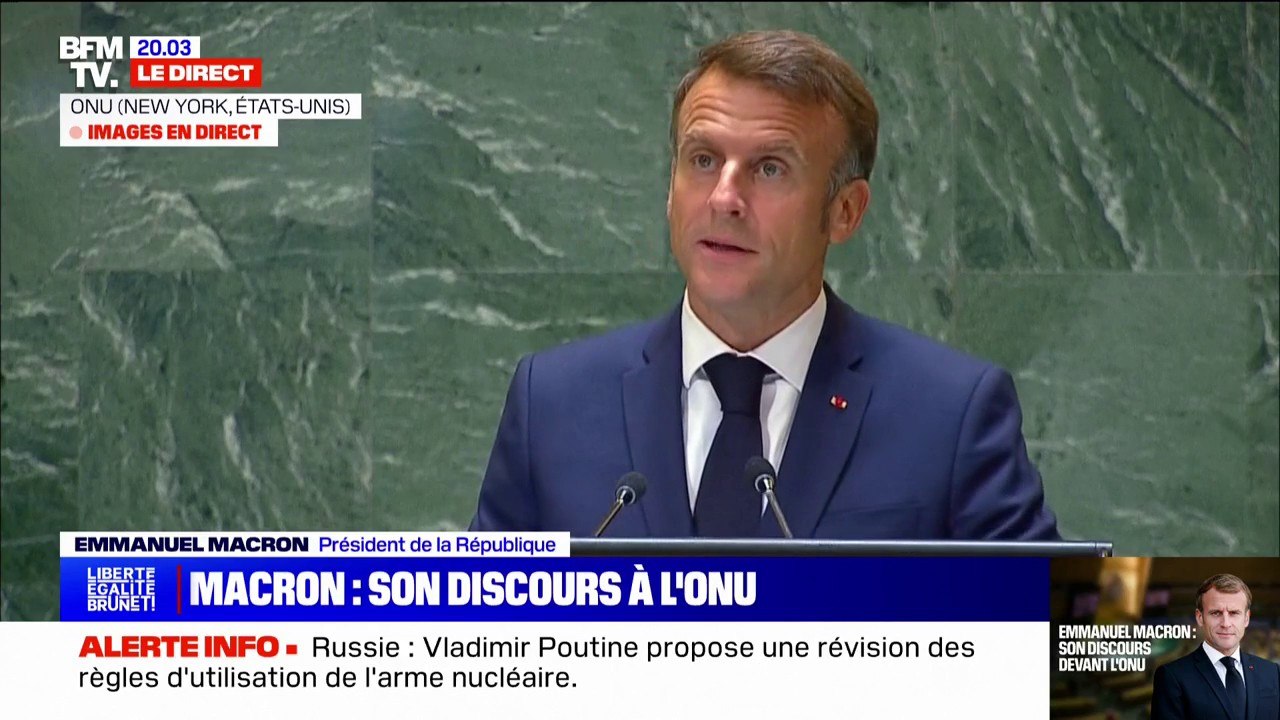 Emmanuel Macron: "Notre organisation (l'ONU) affronte la plus grande convergence de crises qu'elle ait sans doute connues après ses huit décennies d'existence"