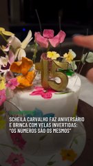 Скачать видео: Scheila Carvalho faz aniversário e brinca com velas invertidas: “Os números são os mesmos”