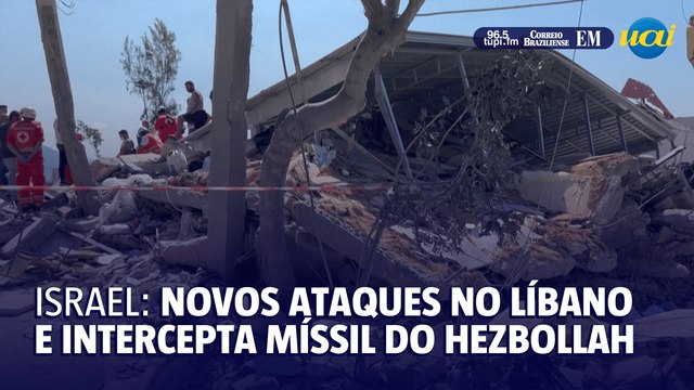 Israel: novos ataques no Líbano e intercepta míssil do Hezbollah