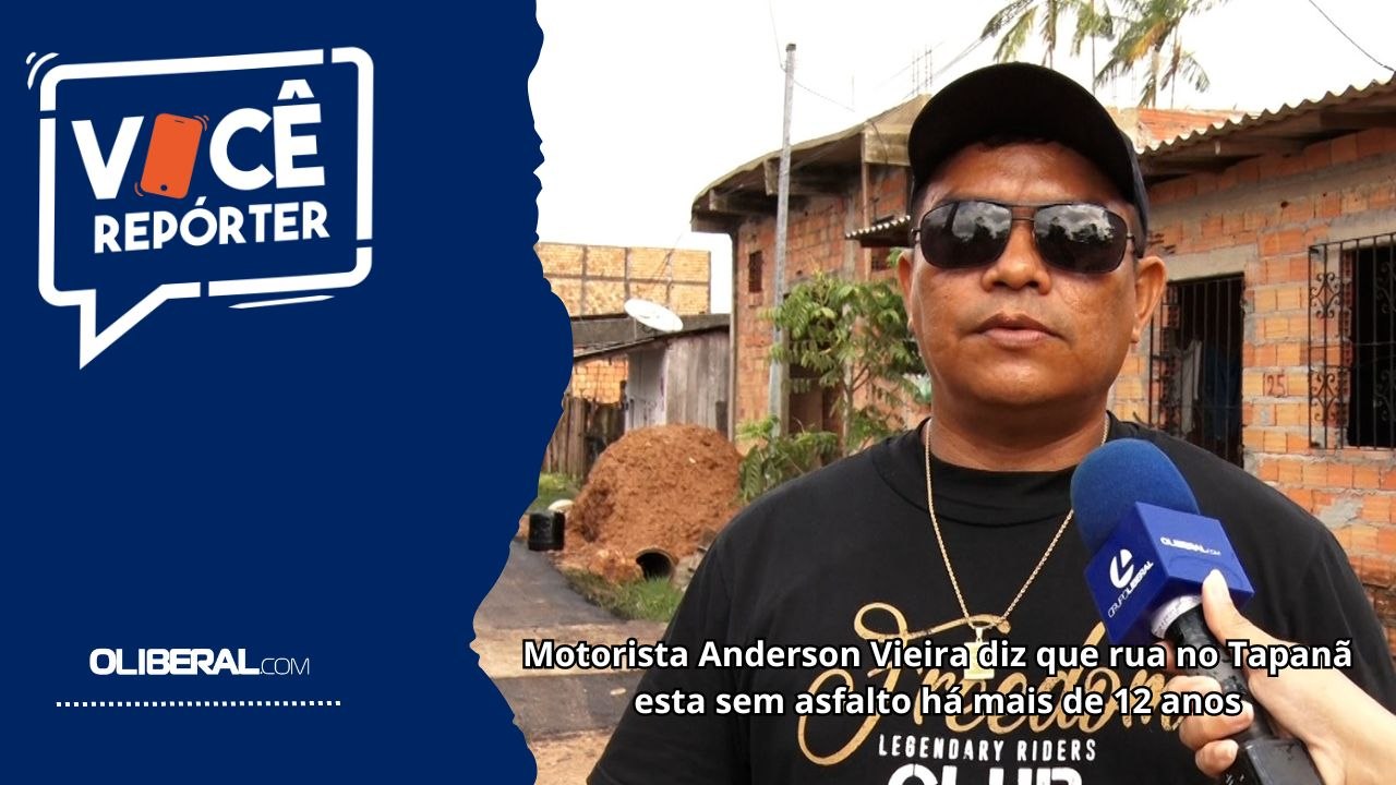 Motorista Anderson Vieira diz que rua no Tapanã esta sem asfalto há mais de 12 anos