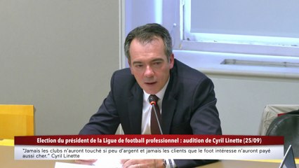 100% Sénat - Financiarisation du foot : Cyril Linette auditionné