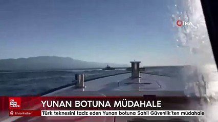 Türk balıkçı teknesini taciz eden Yunan botuna Sahil Güvenlik'ten müdahale