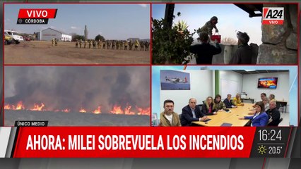 ASÍ SOBREVUELA MILEI LOS INCENDIOS EN CÓRDOBA