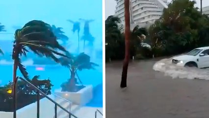 Huracán Helene arrasa con zona hotelera de Cancún
