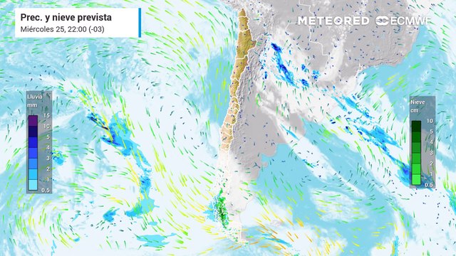 Varios sistemas frontales llevarán precipitaciones al sur de Chile