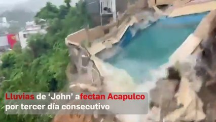 Lluvias de ‘John’ afectan Acapulco por tercer día consecutivo