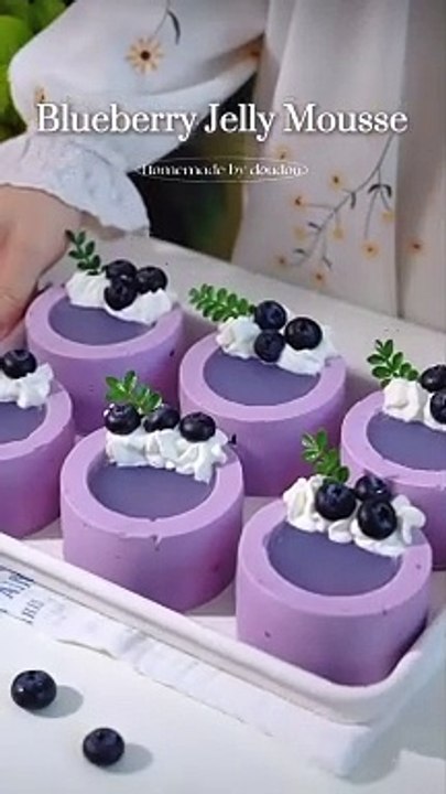 Blueberry jelly mousse.