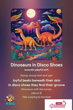 Dinosaurs in Disco Shoes Poem for kids KIDS SCHOOL