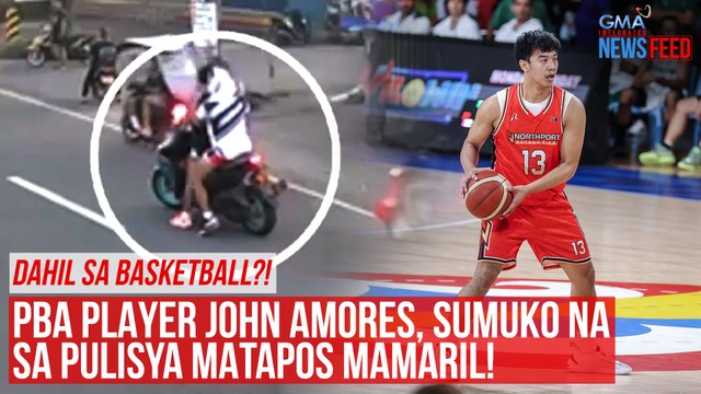 PBA player John Amores, sumuko na sa pulisya matapos mamaril! | GMA Integrated Newsfeed