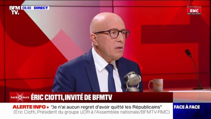 Éric Ciotti: "Ce gouvernement n'est pas de droite, c'est un alibi"