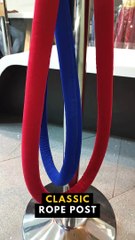 "Elegant Queue Management: Q-Manager® Classic Rope Posts with Velvet Ropes