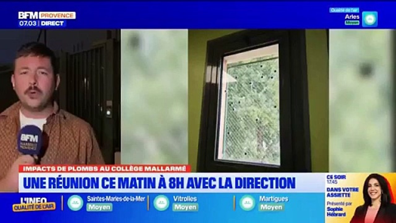 La nouvelle ministre de l’Education nationale Anne Genetet tient ce matin une réunion sur "la sécurisation des établissements scolaires", après la découverte d’impacts de plombs sur les vitres d’un collège marseillais