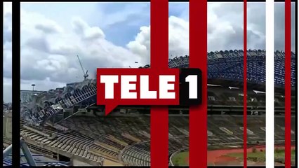 Stadyum saniyeler içinde yıkıldı