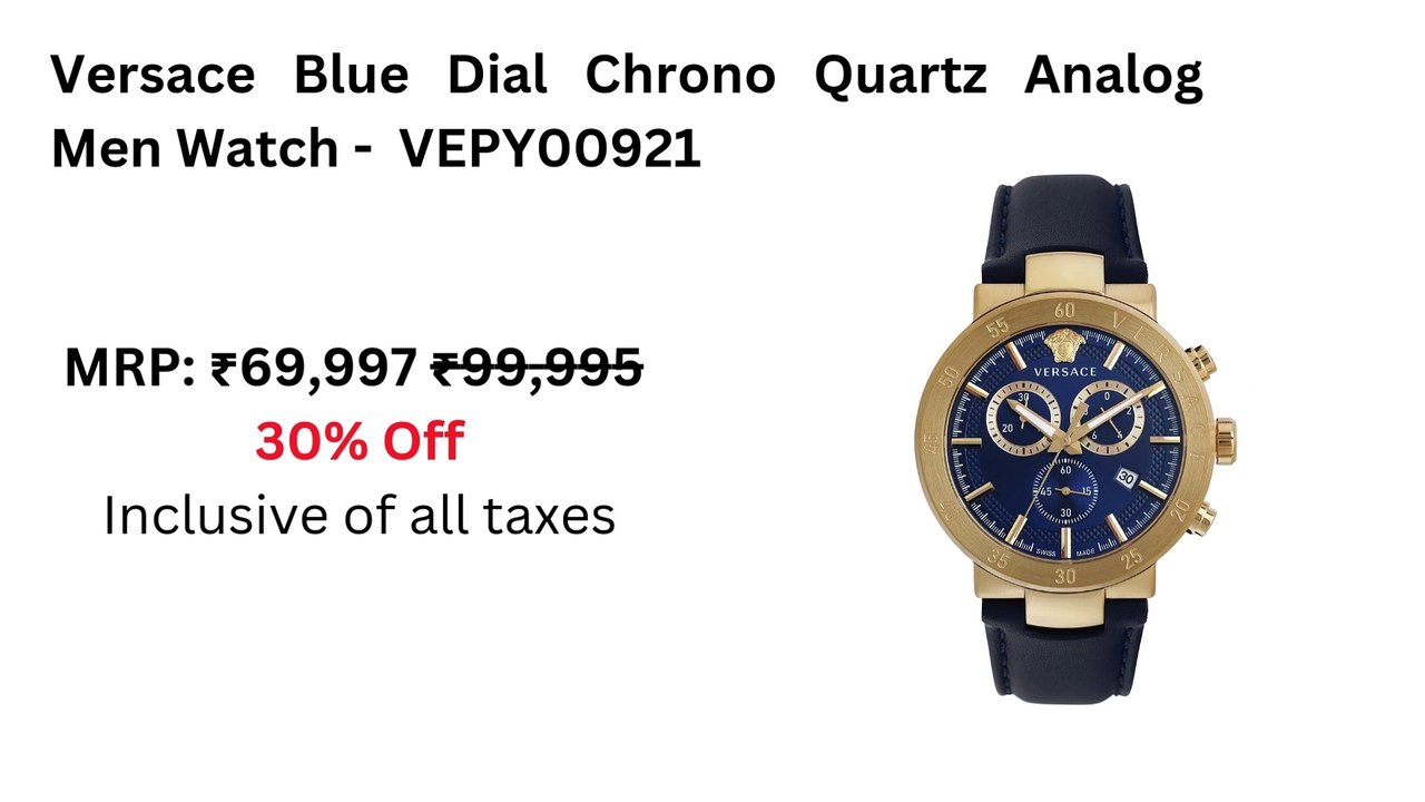 Versace Blue Dial Chrono Quartz Analog Men Watch - VEPY00921
