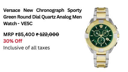 Versace New Chronograph Sporty Green Round Dial Quartz Analog Men Watch -