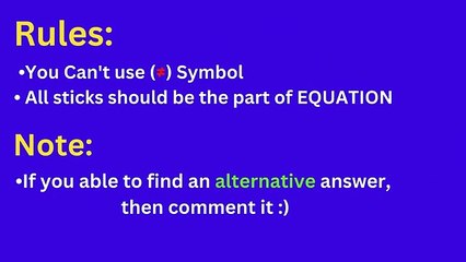 Math Equations by Moving 1 Matchstick