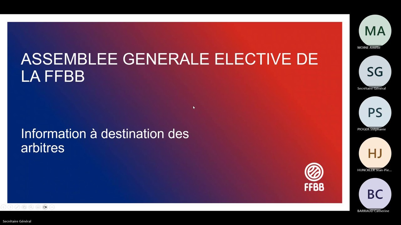 Assemblée Générale Elective - Replay Webinaire Arbitres