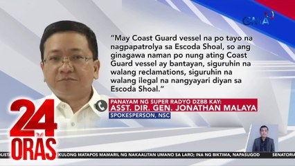 NSC - May PCG vessel nang nagbabantay sa Escoda Shoal kapalit ng BRP Teresa Magbanua | 24 Oras