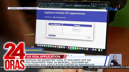 Pagkuha ng biometric data at pag-drop off ng mga pasaporte para sa renewal, gagawin na sa bagong visa application center sa Parañaque | 24 Oras