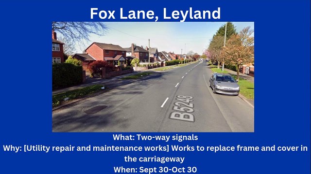 Roadworks starting in Preston & South Ribble (30/9- 6/10)