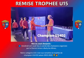 REMISE DE TROPHE U15