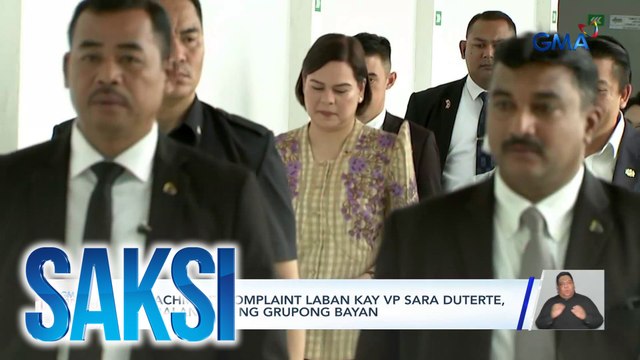 Impeachment complaint laban kay VP Sara Duterte, binabalangkas ng grupong Bayan | Saksi