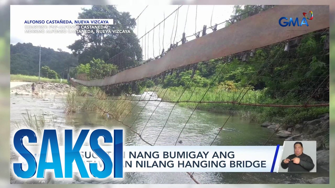 50 sugatan nang bumigay ang tinatawiran nilang hanging bridge | Saksi