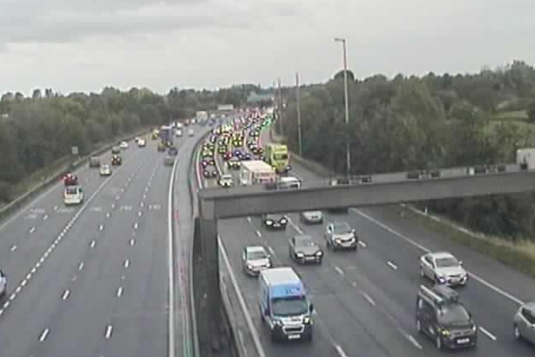 70-minute delays build on M6 near Preston after crash closes three lanes