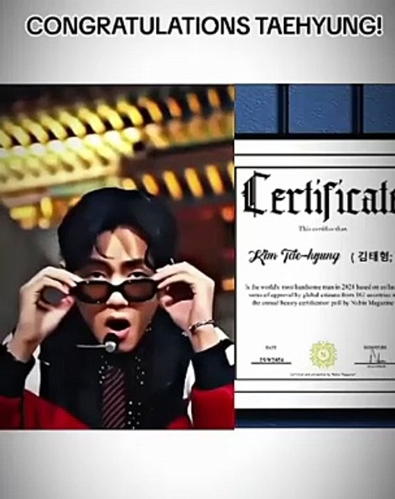 Kim Taehyung Officially Certified As The Most Handsome In The World 2024!