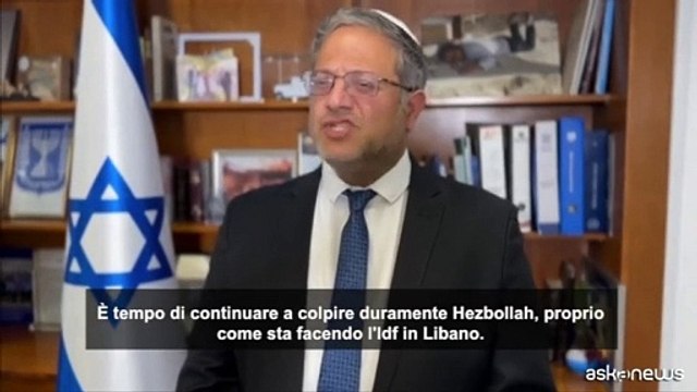 Israele, Ben Gvir: via da governo se cessate il fuoco con hezbollah