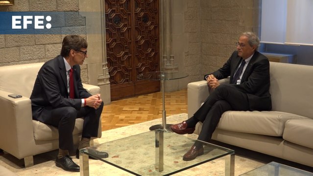 El president de la Generalitat se reúne con Quim Torra en el Palau