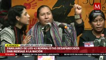 Familiares de los 43 normalistas de Ayotzinapa dan mensaje a la nación