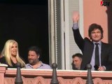 Javier Milei y Susana Giménez saludaron desde el balcón de Casa Rosada